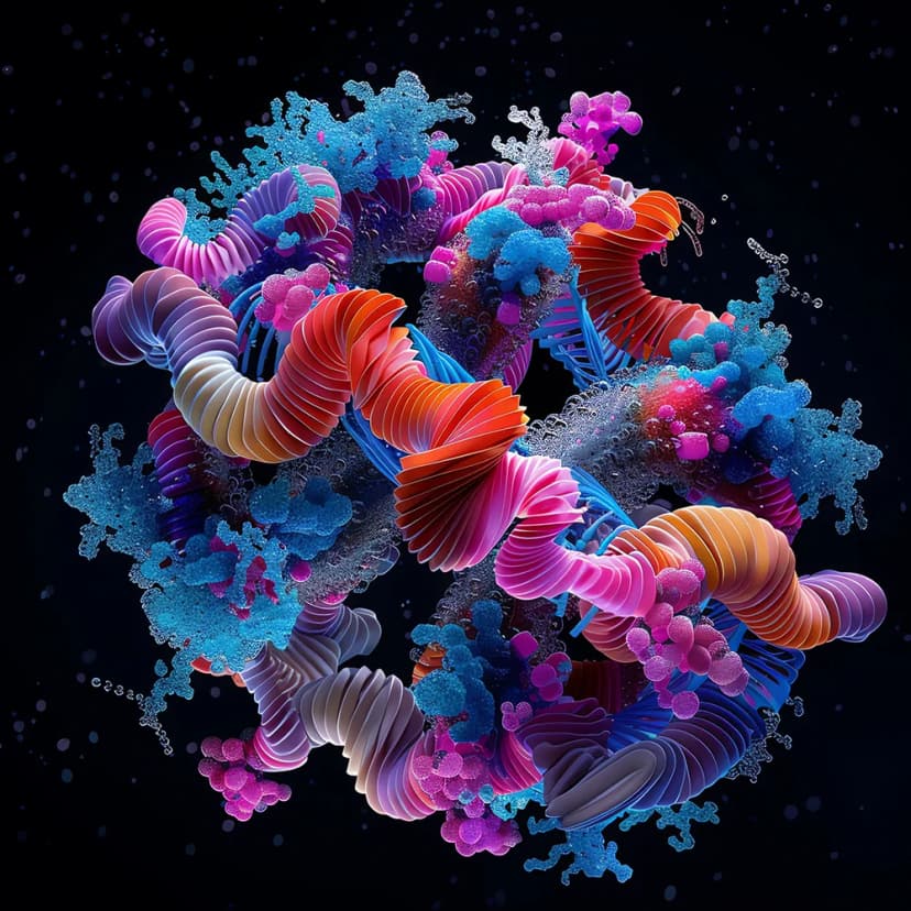 Protein folding simulation visualization